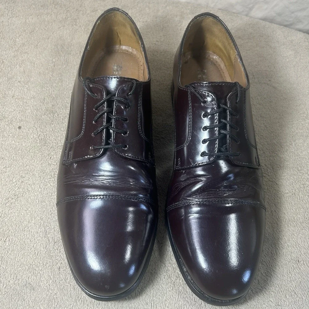 Florsheim Broxton Cap Toe Dress Shoes Mens 9 D Burgundy Leather Oxford 11222-601